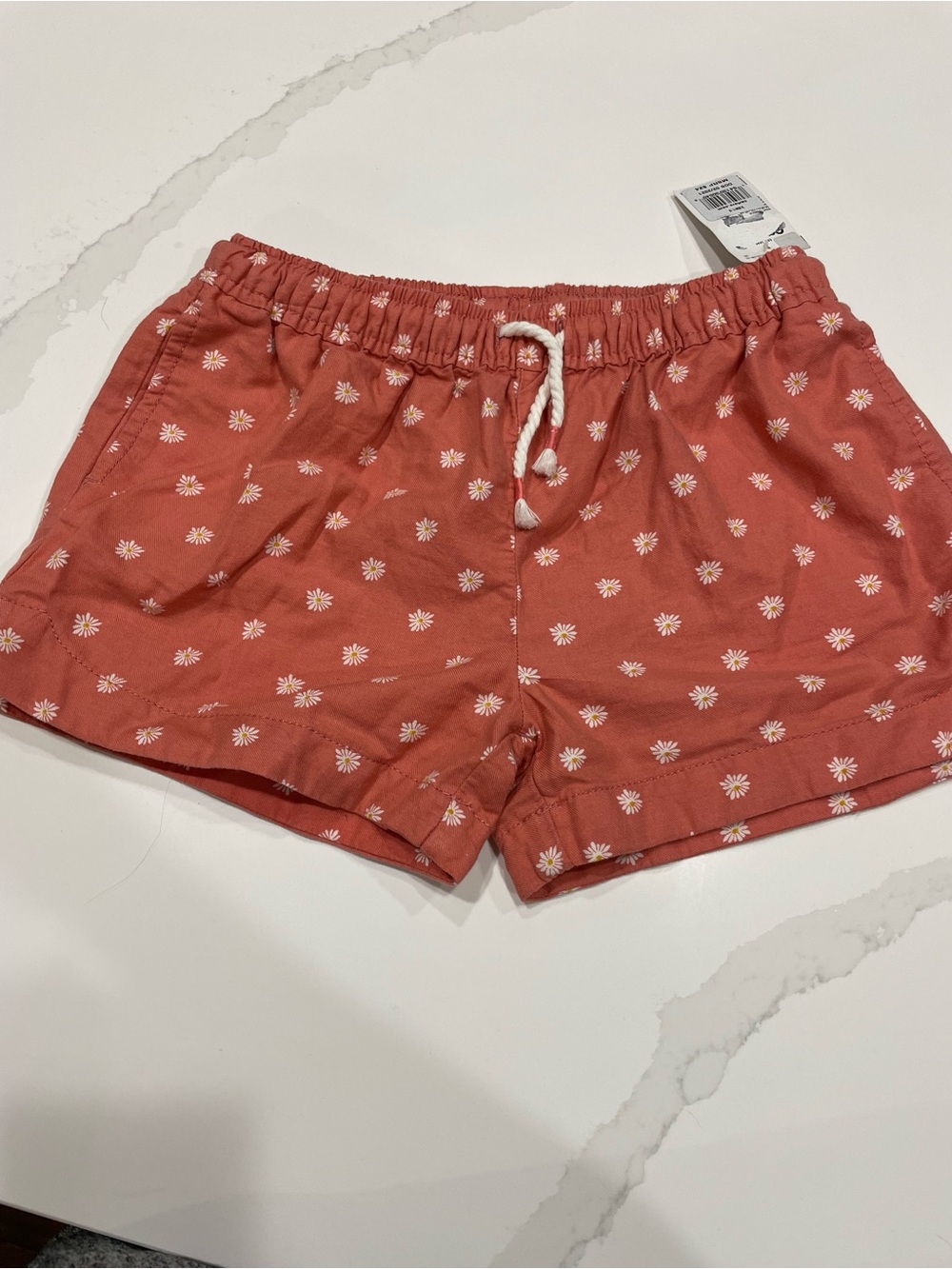 NWT Girls OshKosh Floral Drawstring Shorts - Rust Daisy Size 10 *bundle & save*